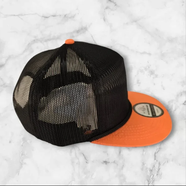 Premium Trucker Mesh Blank Black/Orange - Image 4