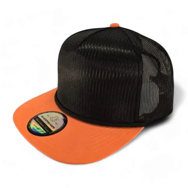 Premium Trucker Mesh Blank Olive/Black/Orange